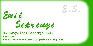 emil seprenyi business card
